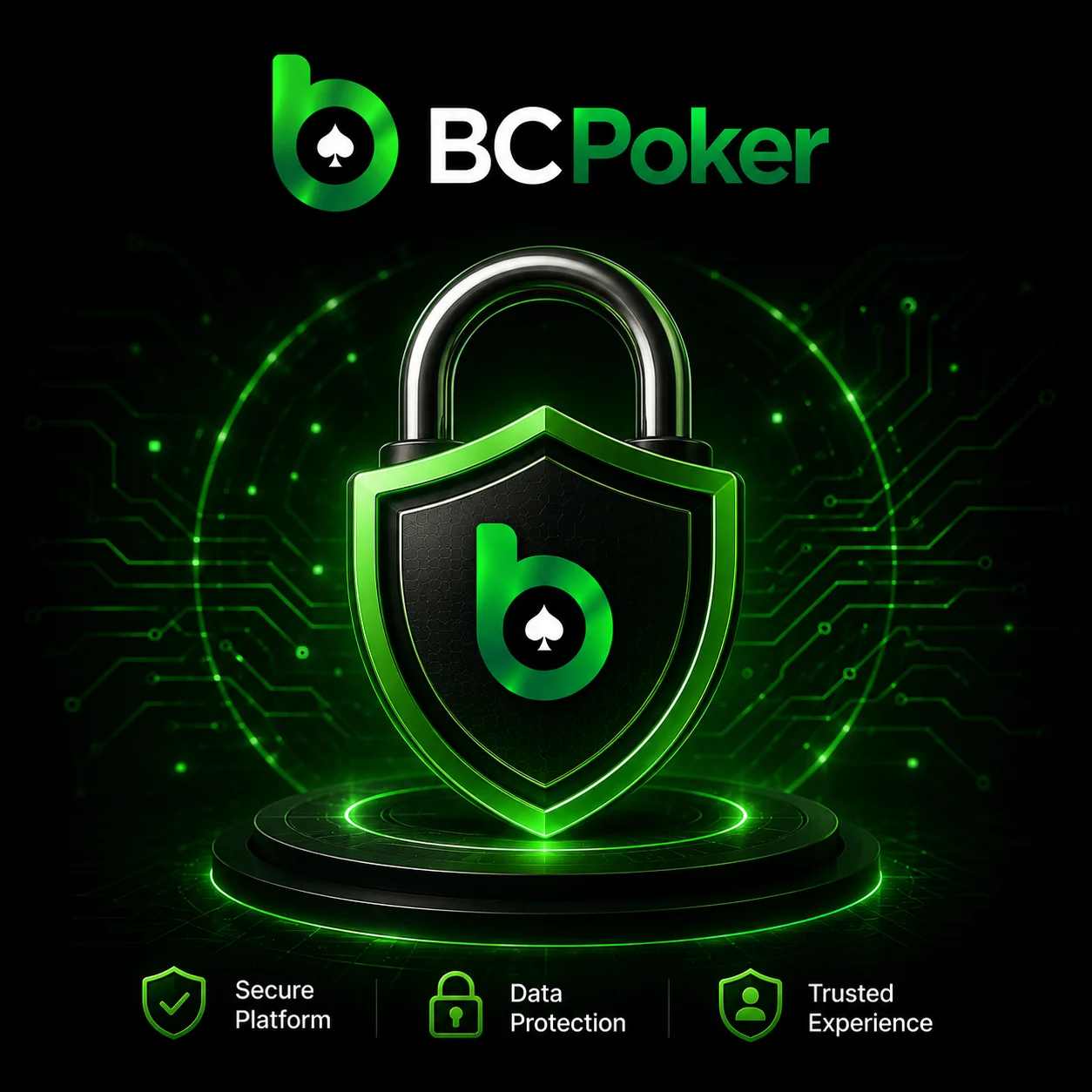 BC Poker security lock with account protection, secure access and data safety features